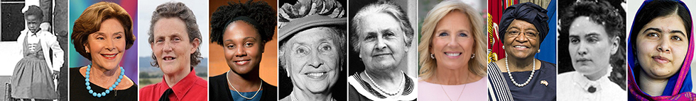 a lineup of various famous woman in history.